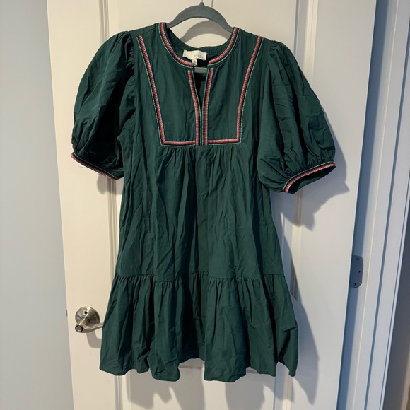 Pinch Hunter Green Mini Dress with Trim | M - Picture 3 of 8